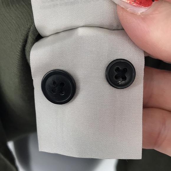 Selected Homme Regular Fit Military Green Corduroy Shirt Sz 18 Neck - Picture 10 of 11